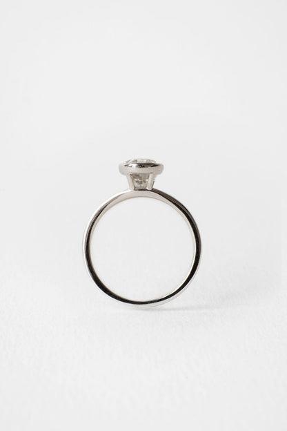 2.10 CT Oval Split Shank Bezel Lab Grown Diamond Engagement Ring