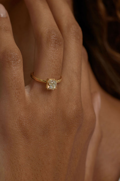 1.71 CT French Cut Cushion Solitaire Lab Grown Diamond Engagement Ring