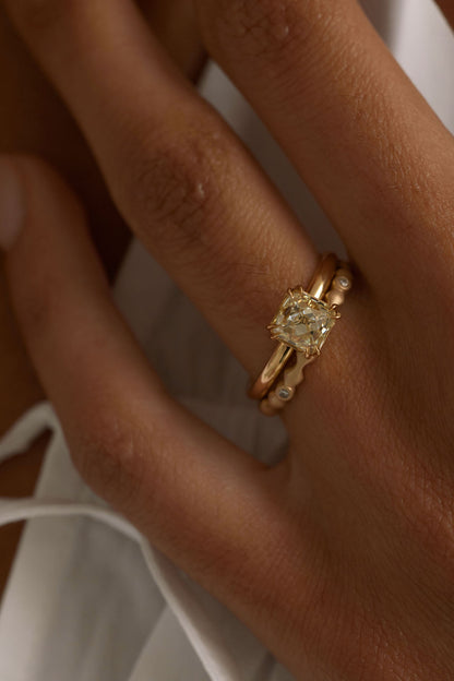1.71 CT French Cut Cushion Solitaire Lab Grown Diamond Engagement Ring