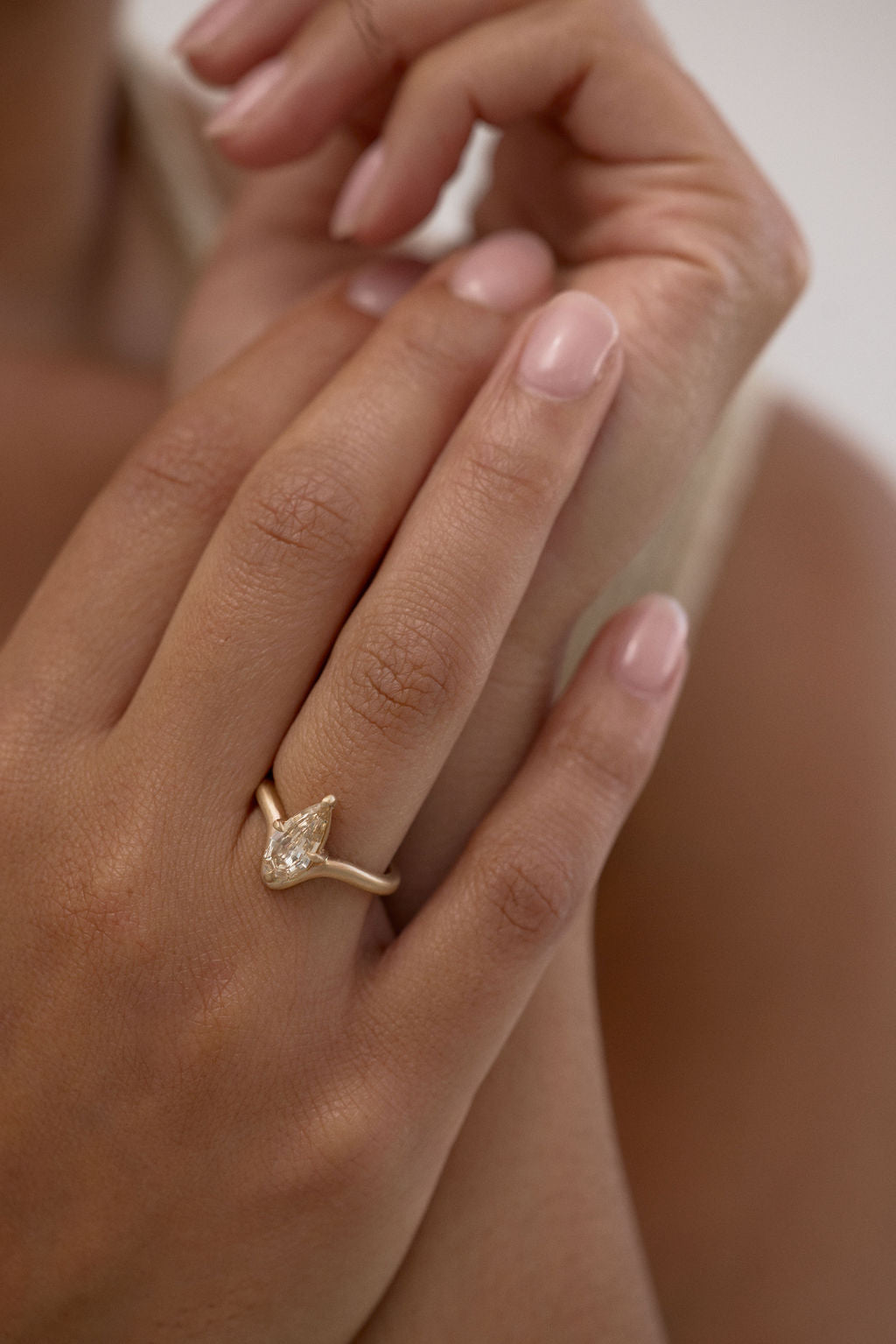 1.28 CT Marquise Solitaire Lab Grown Diamond Engagement Ring