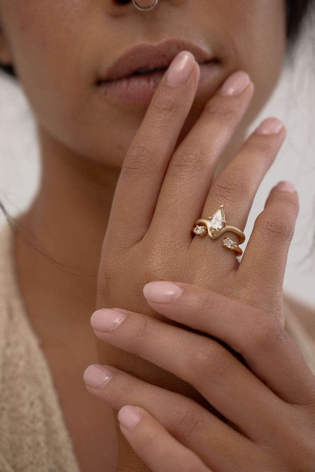 1.28 CT Marquise Solitaire Lab Grown Diamond Engagement Ring