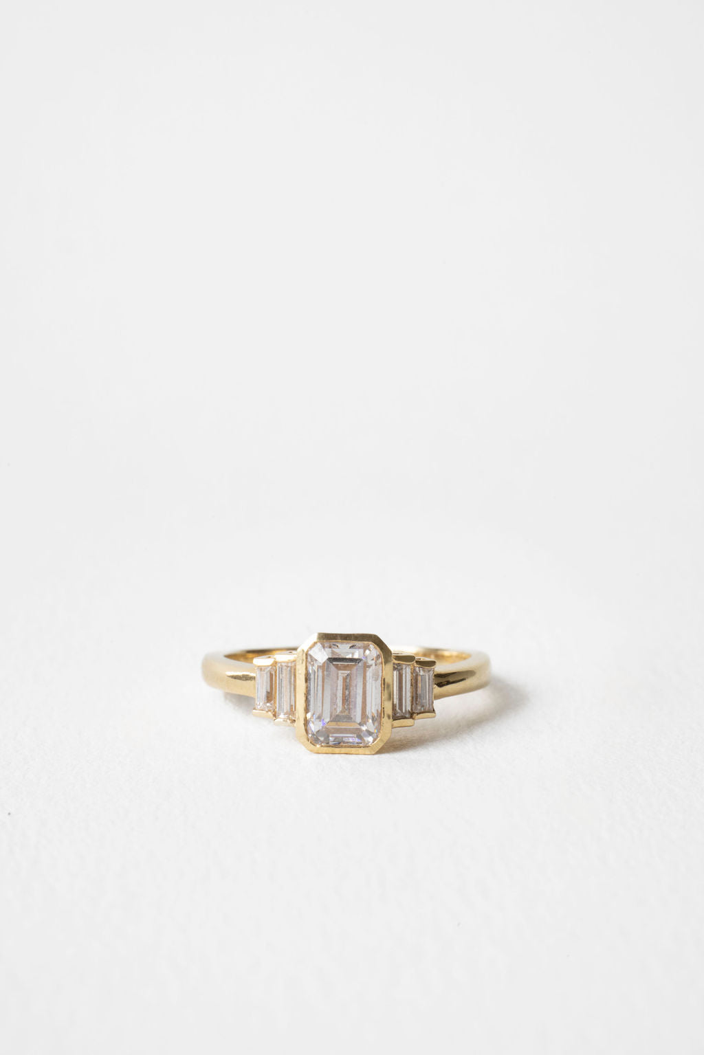 1.00 CT Emerald Cut Vintage Pavé Lab Grown Diamond Engagement Ring