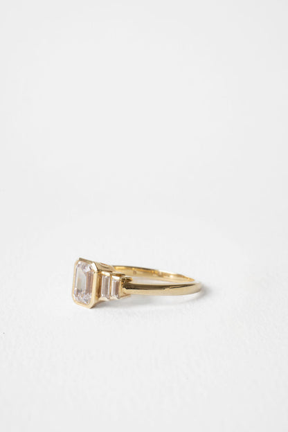 1.00 CT Emerald Cut Vintage Pavé Lab Grown Diamond Engagement Ring