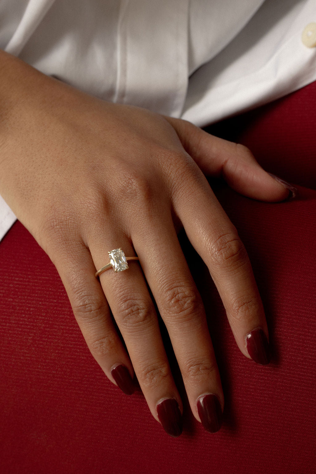2.00 CT Old Mine Elongated Cushion Solitaire Lab Grown Diamond Engagement Ring