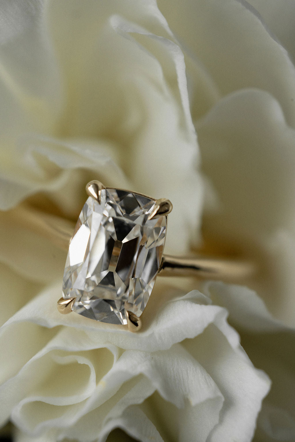 2.00 CT Old Mine Elongated Cushion Solitaire Lab Grown Diamond Engagement Ring