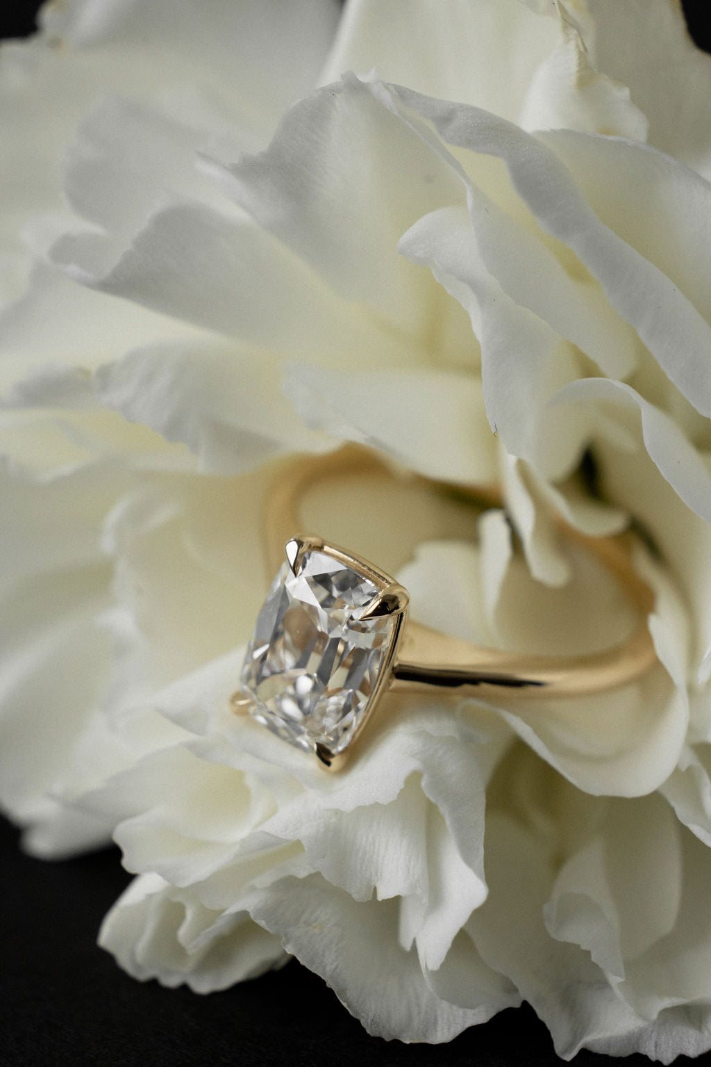 2.00 CT Old Mine Elongated Cushion Solitaire Lab Grown Diamond Engagement Ring