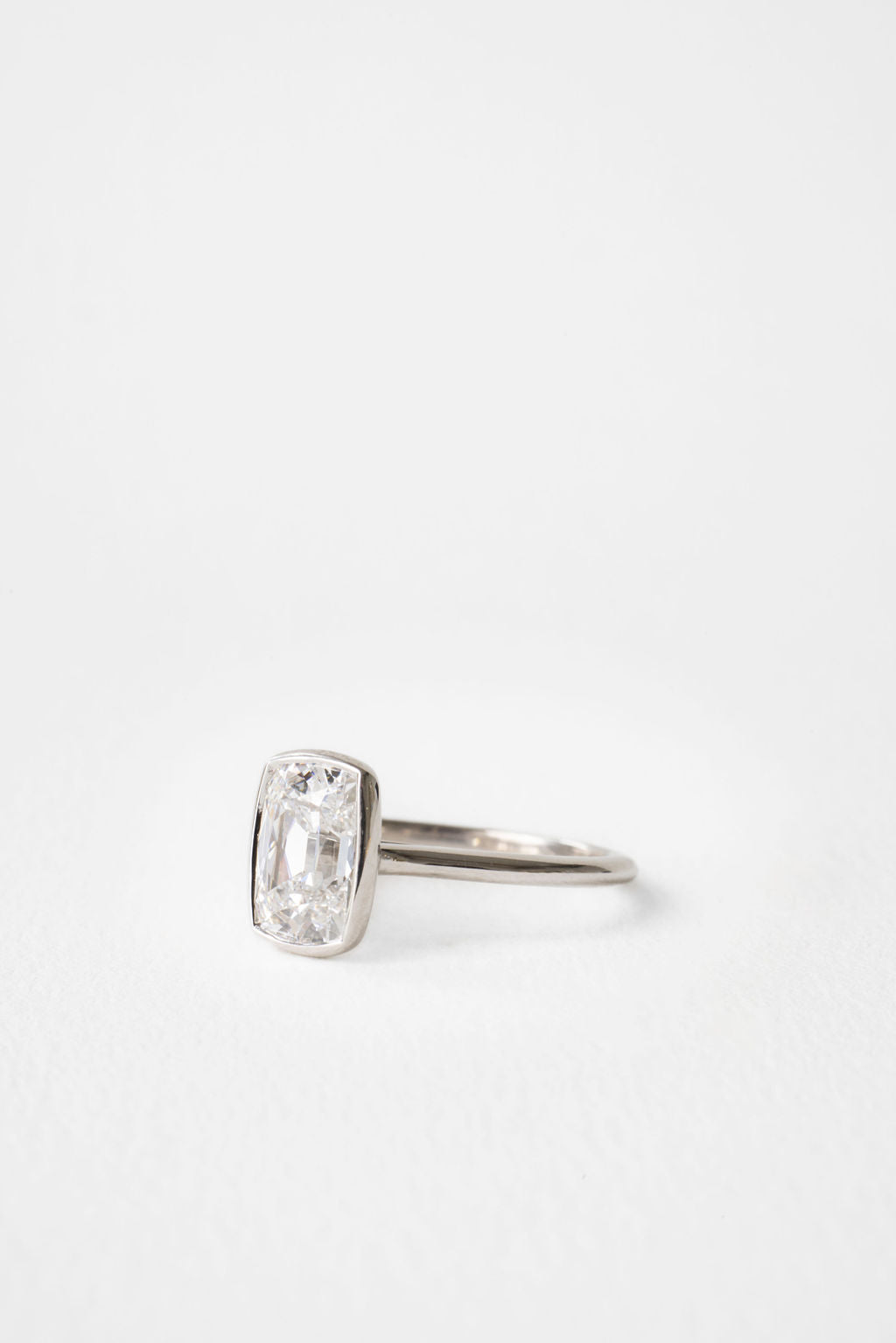 2.05 CT Antique Elongated Cushion Bezel Lab Grown Diamond Engagement Ring