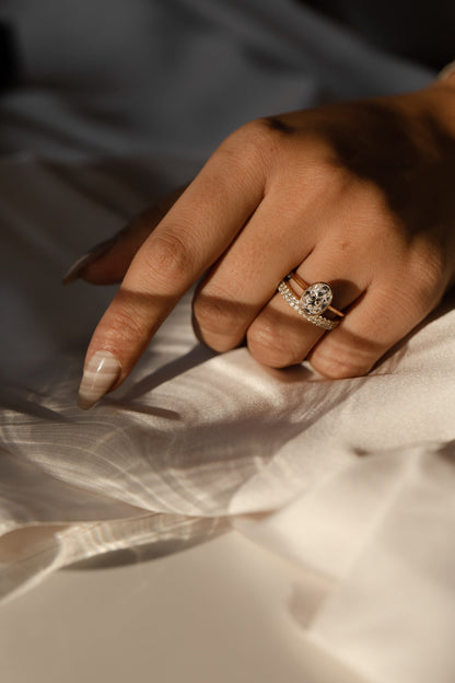 2.20 CT Oval Bezel Lab Grown Diamond Engagement Ring