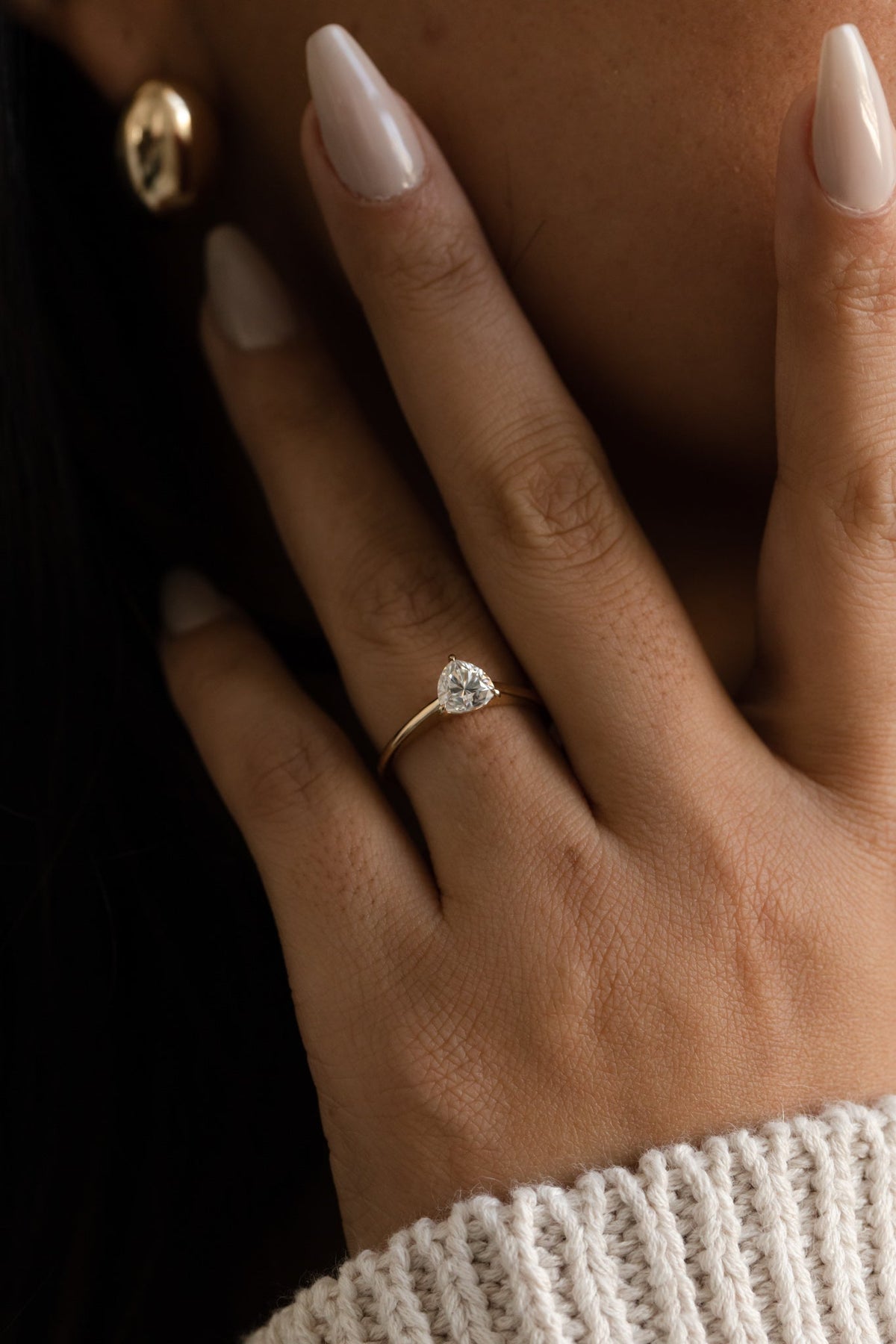 0.75 CT Trillion Solitaire Lab Grown Diamond Engagement Ring