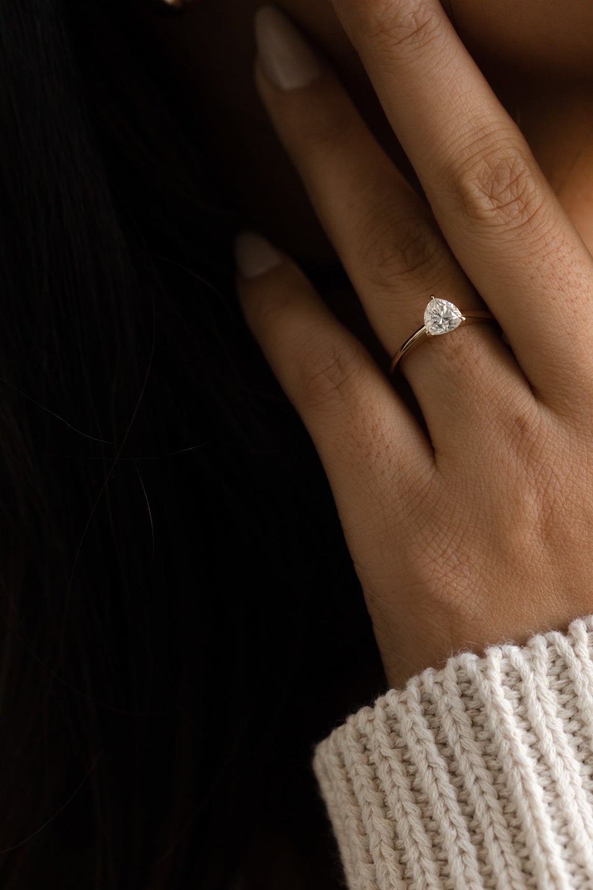 0.75 CT Trillion Solitaire Lab Grown Diamond Engagement Ring