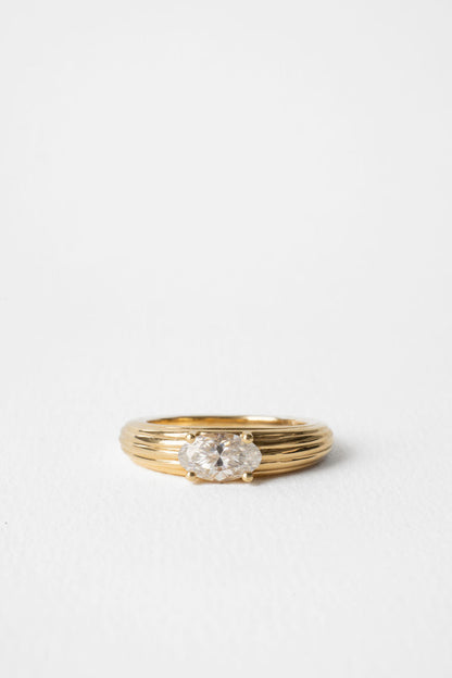 0.75 CT Oval Signet Lab Grown Diamond Engagement Ring