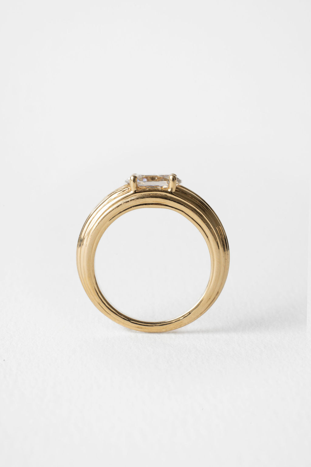 0.75 CT Oval Signet Lab Grown Diamond Engagement Ring