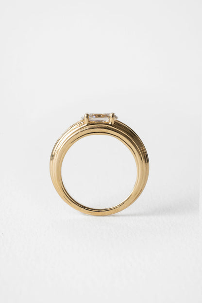 0.75 CT Oval Signet Lab Grown Diamond Engagement Ring