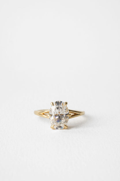 2.10 CT Oval Split Shank Lab Grown Diamond Engagement Ring