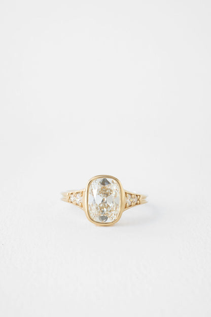 2.65 CT Antique Cushion Bezel Pavé Lab Grown Diamond Engagement Ring