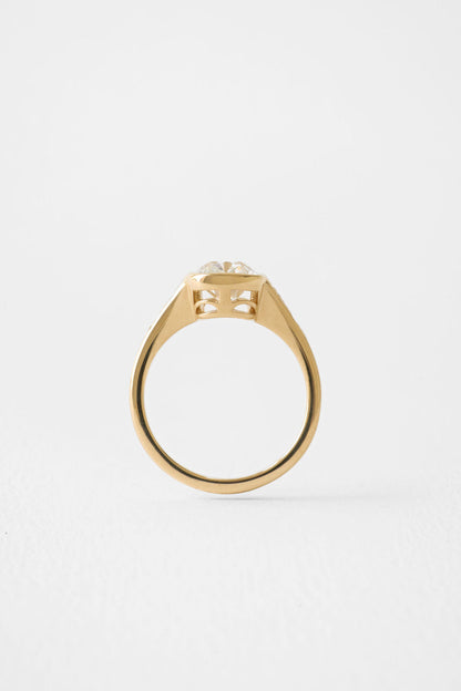 2.65 CT Antique Cushion Bezel Pavé Lab Grown Diamond Engagement Ring