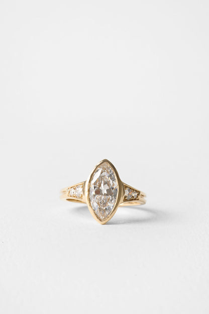 2.65 CT Marquise Bezel Pavé Lab Grown Diamond Engagement Ring