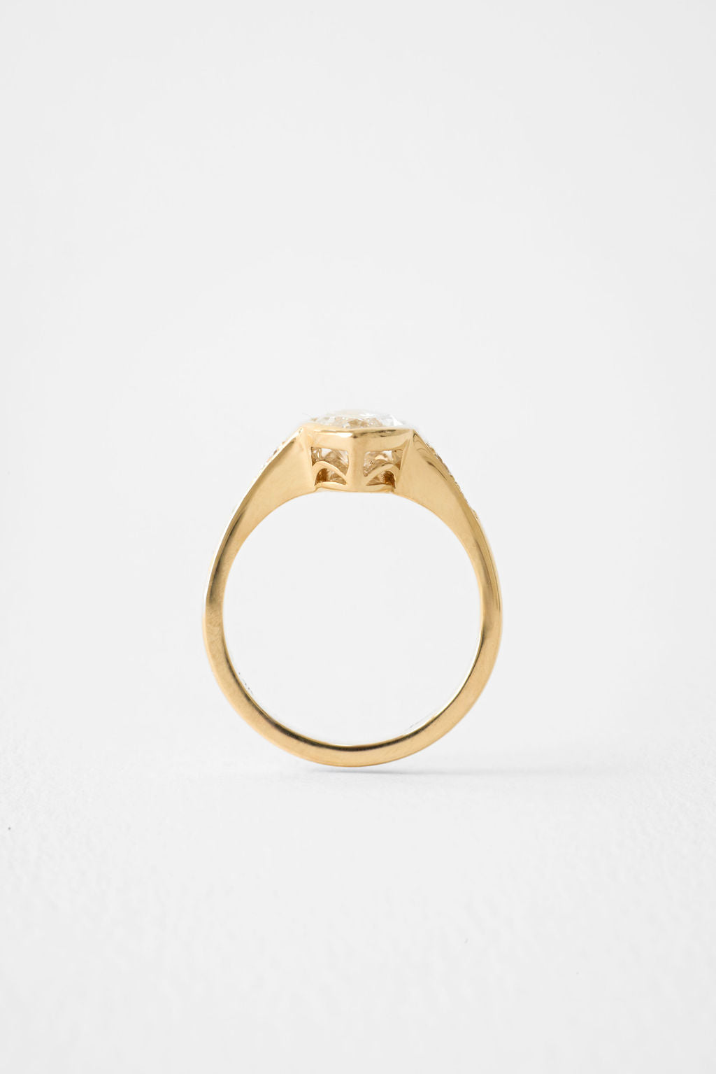 2.65 CT Marquise Bezel Pavé Lab Grown Diamond Engagement Ring