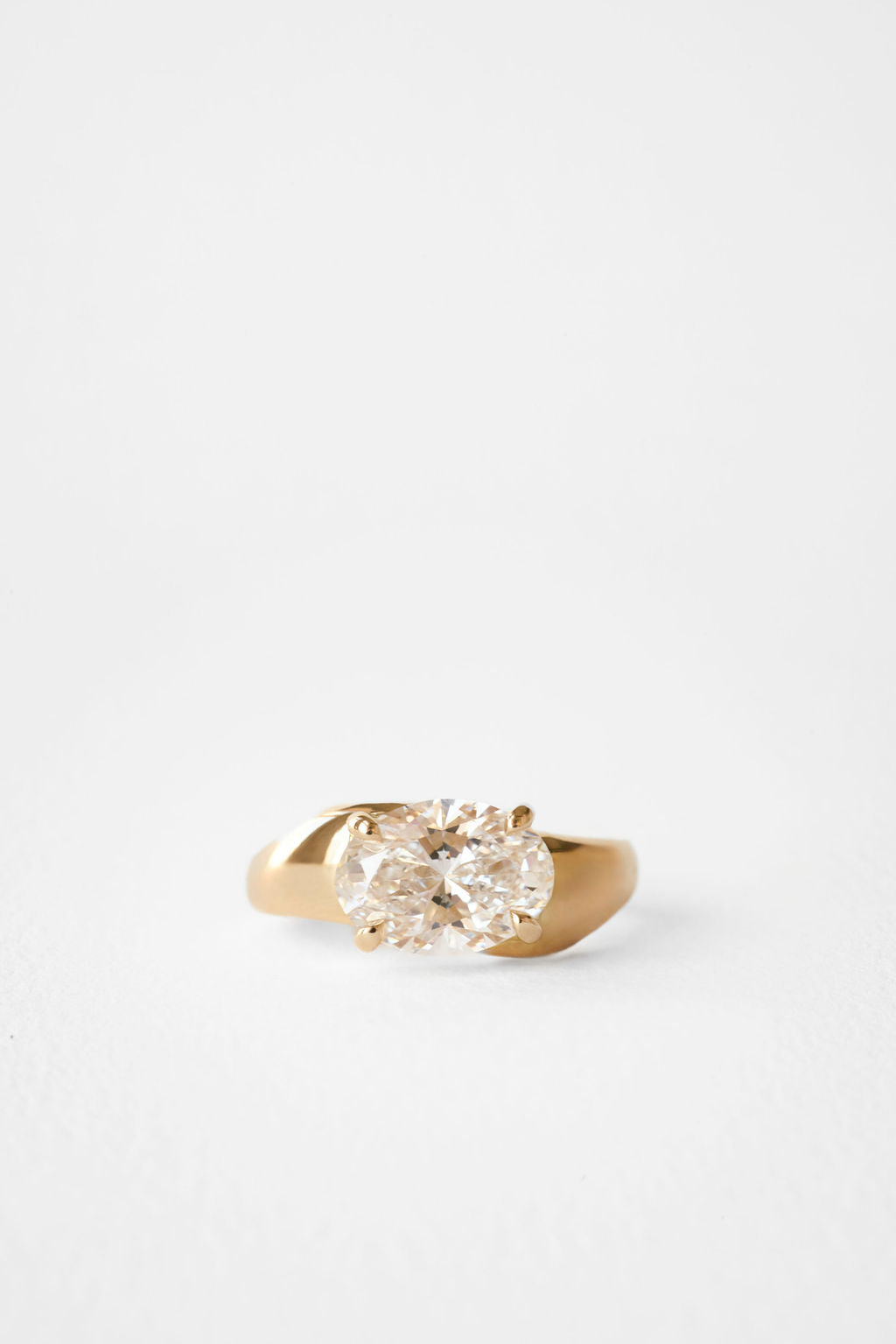 2.70 CT East-West Oval Solitaire Lab Grown Diamond Engagement Ring
