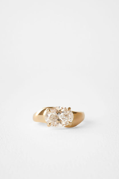 2.70 CT East-West Oval Solitaire Lab Grown Diamond Engagement Ring