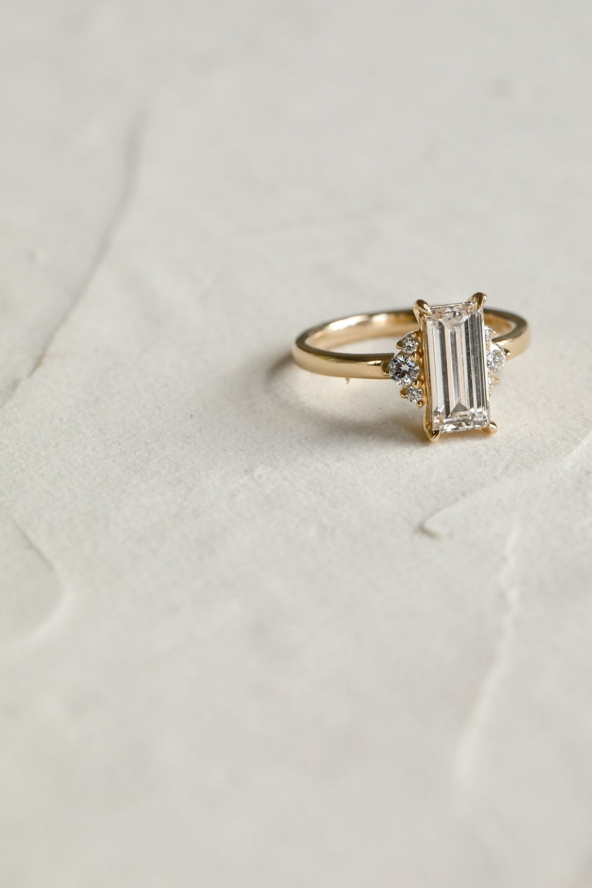 2.00 CT Emerald Cluster Lab Grown Diamond Engagement Ring with Round Diamond Accents