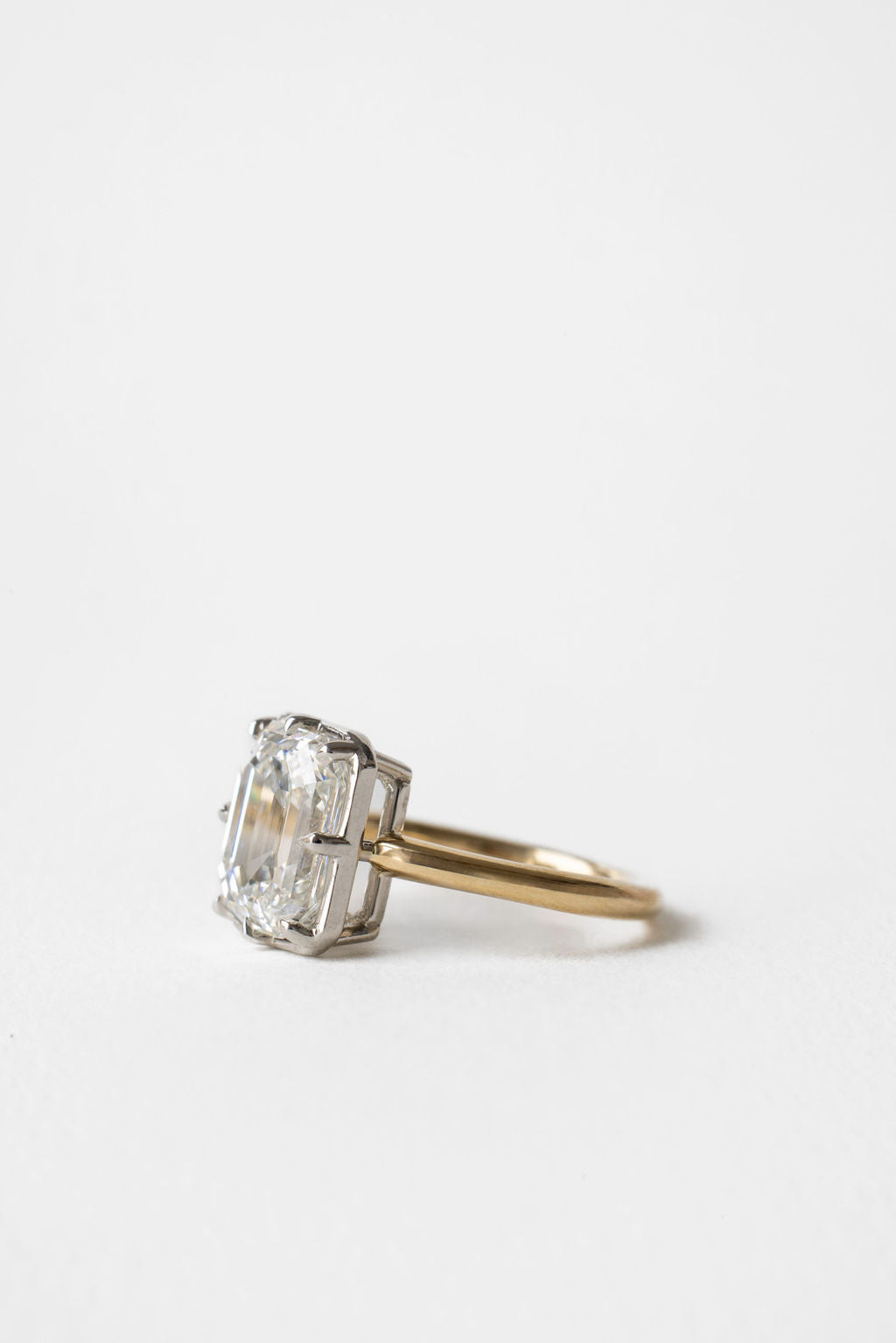 4.50 CT Old Cut Emerald Solitaire Lab Grown Diamond Engagement Ring