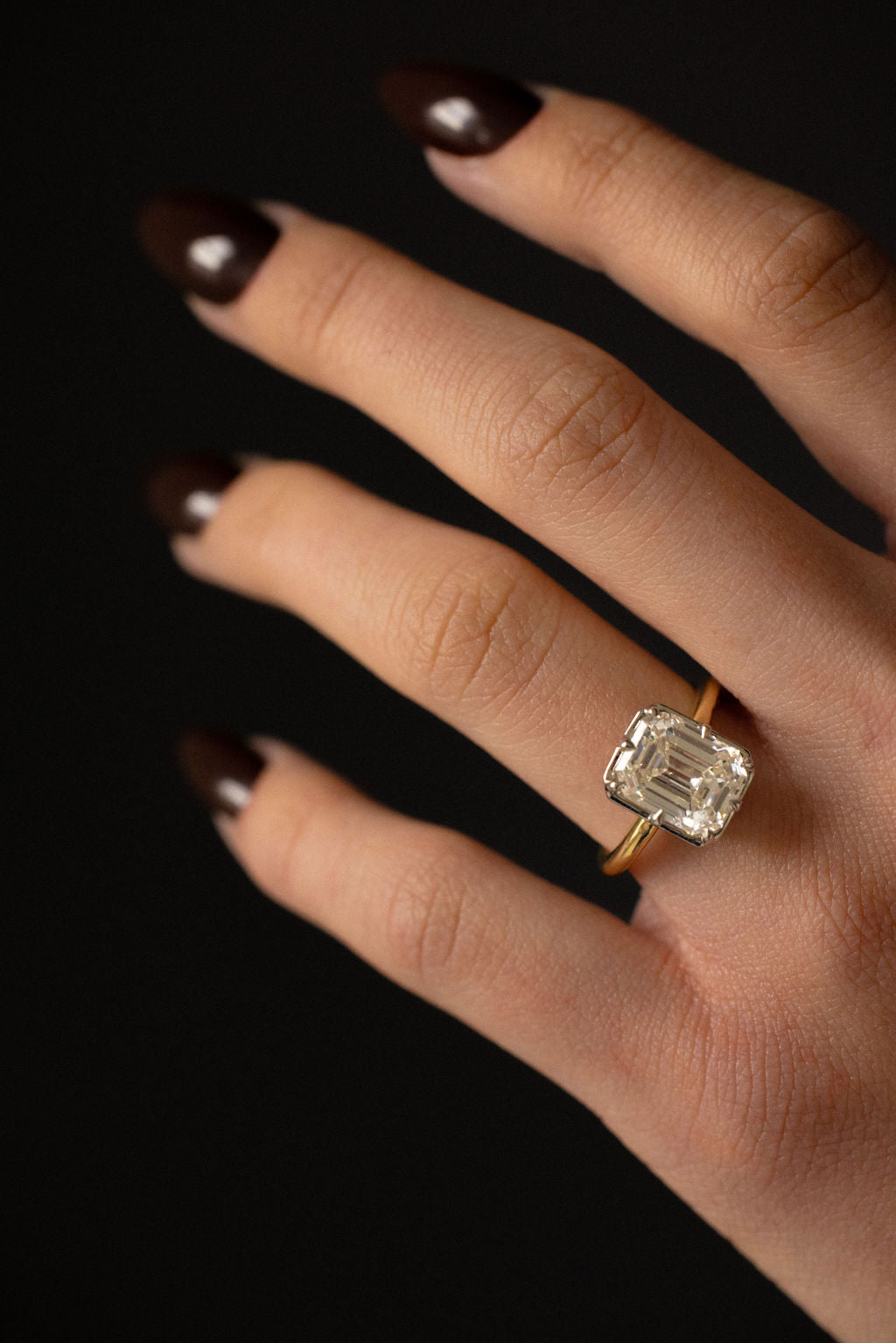 4.50 CT Old Cut Emerald Solitaire Lab Grown Diamond Engagement Ring