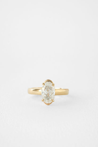 2.05 CT Portuguese Oval Solitaire Lab Grown Diamond Engagement Ring