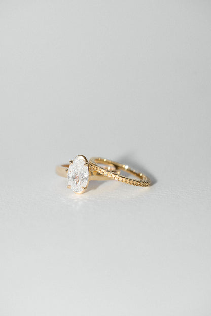 2.05 CT Portuguese Oval Solitaire Lab Grown Diamond Engagement Ring