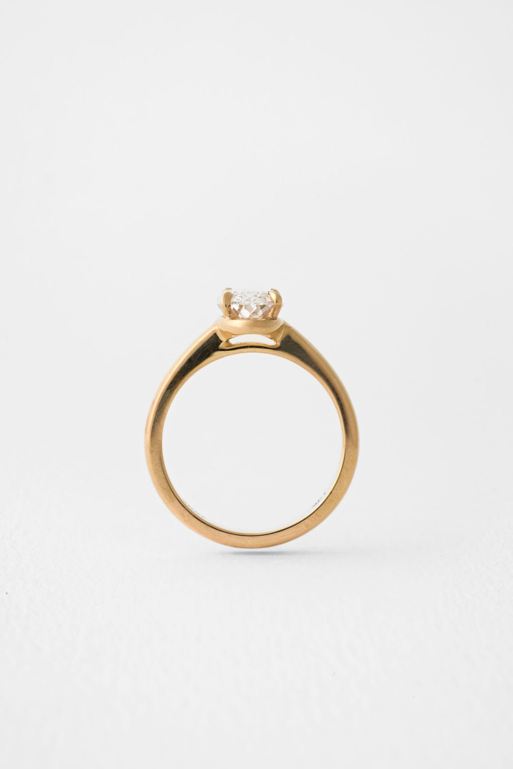 2.05 CT Portuguese Oval Solitaire Lab Grown Diamond Engagement Ring