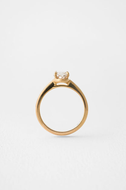 2.05 CT Portuguese Oval Solitaire Lab Grown Diamond Engagement Ring