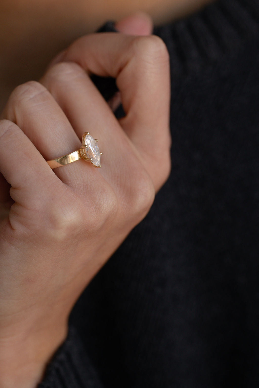 1.50 CT Marquise Solitaire Lab Grown Diamond Engagement Ring