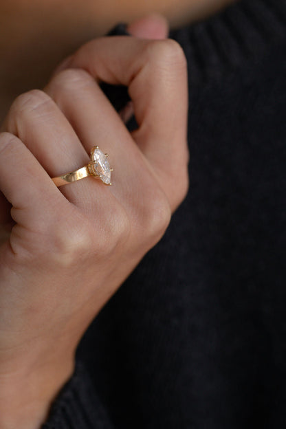 1.50 CT Marquise Solitaire Lab Grown Diamond Engagement Ring