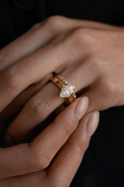 1.50 CT Marquise Solitaire Lab Grown Diamond Engagement Ring