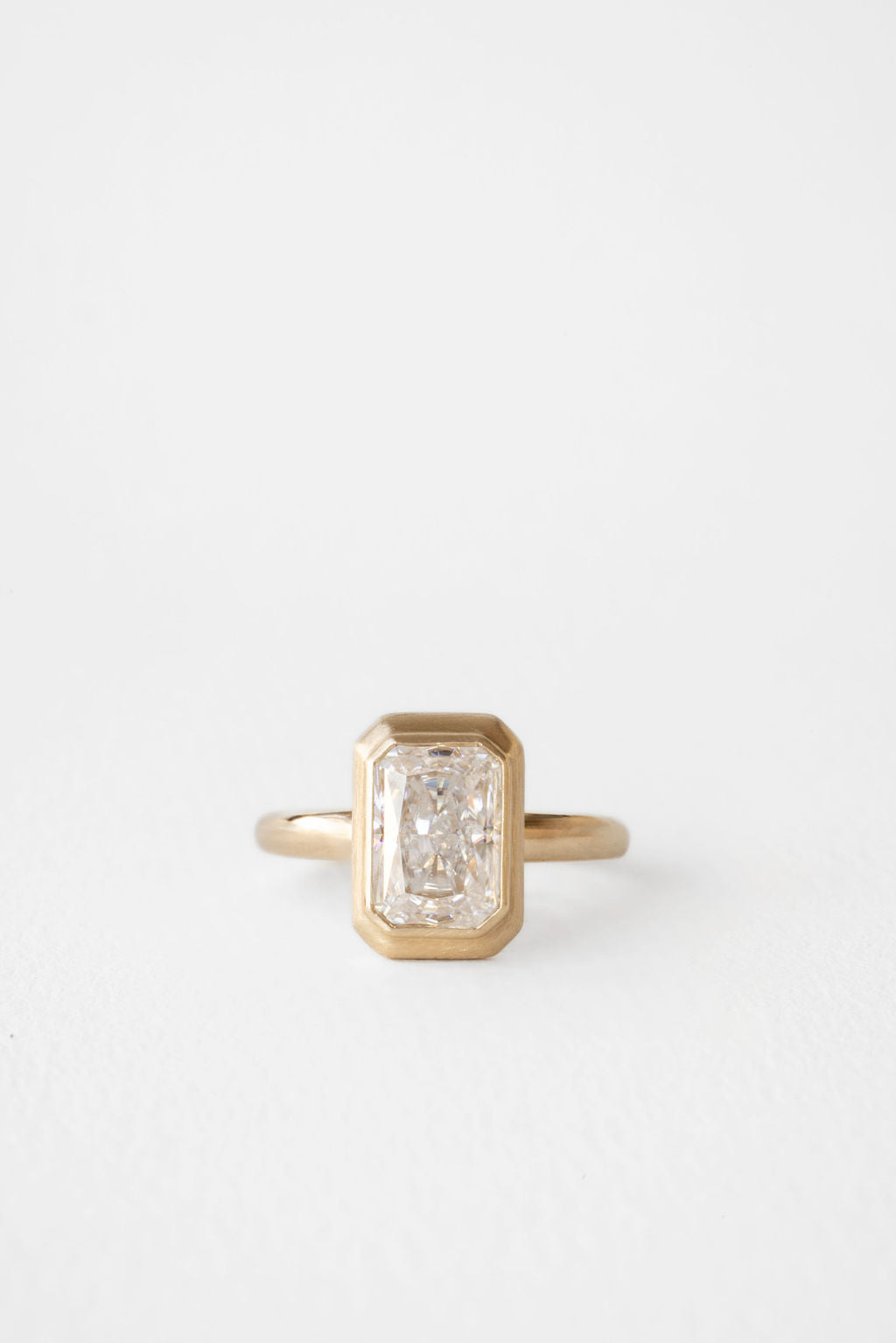 2.15 CT Radiant Bezel Lab Grown Diamond Engagement Ring