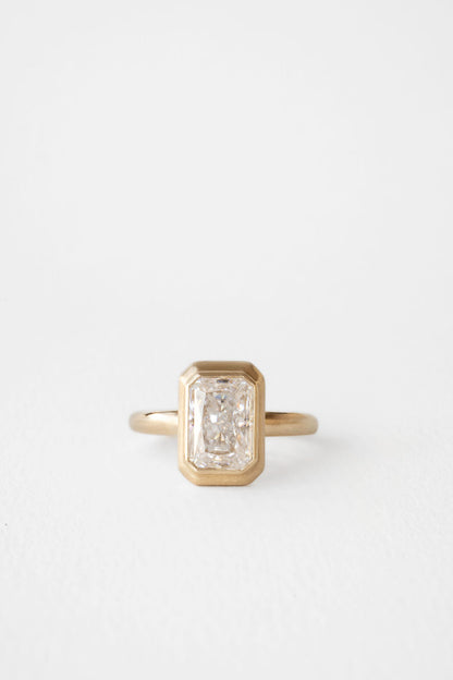 2.15 CT Radiant Bezel Lab Grown Diamond Engagement Ring