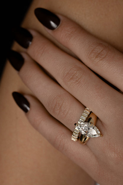 3.10 CT Marquise Solitaire Lab Grown Diamond Engagement Ring