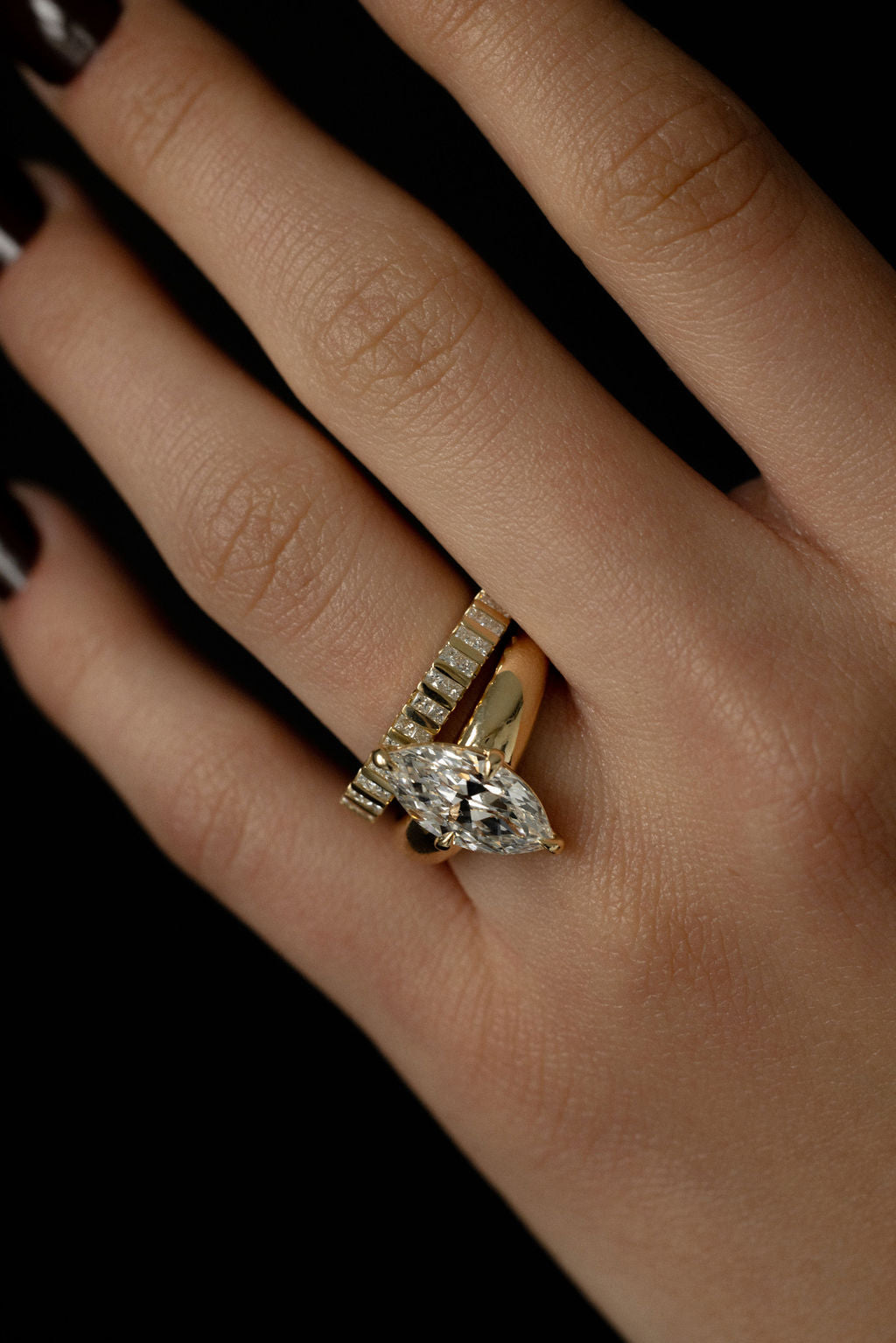 3.10 CT Marquise Solitaire Lab Grown Diamond Engagement Ring