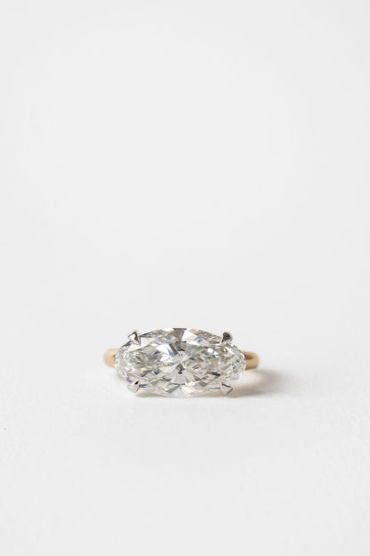 5.20 CT East-West Moval Solitaire Lab Grown Diamond Engagement Ring