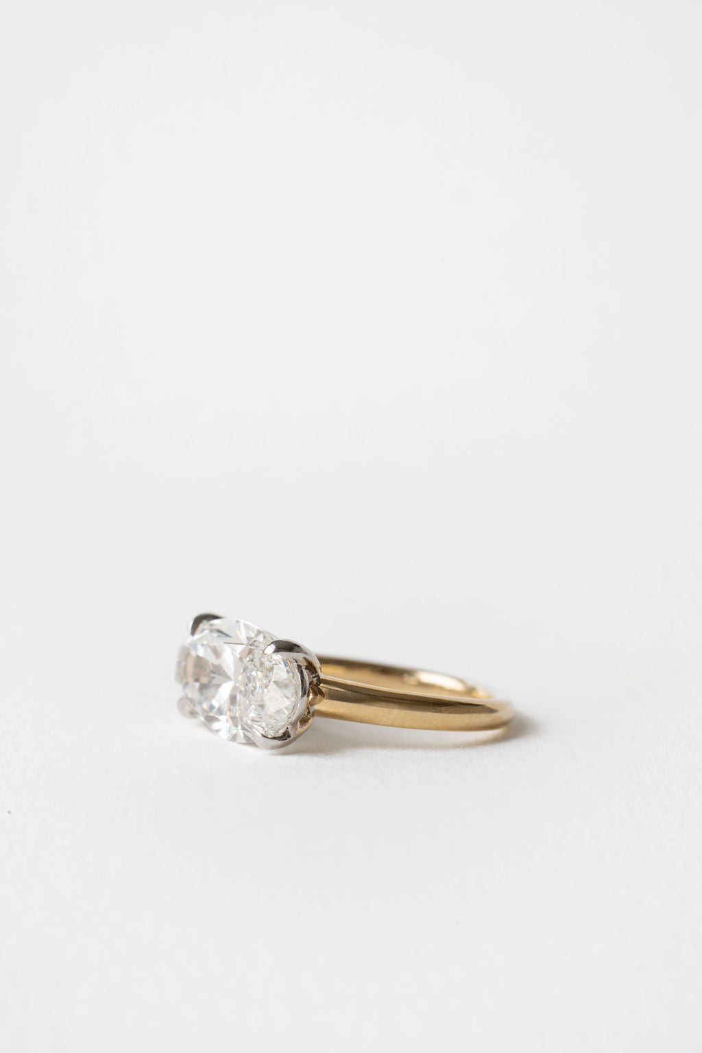 5.20 CT East-West Moval Solitaire Lab Grown Diamond Engagement Ring