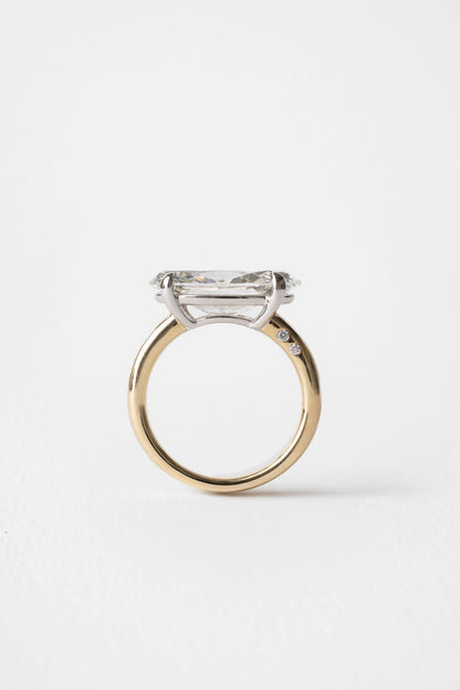 5.20 CT East-West Moval Solitaire Lab Grown Diamond Engagement Ring