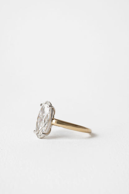 3.00 CT Moval Solitaire Lab Grown Diamond Engagement Ring