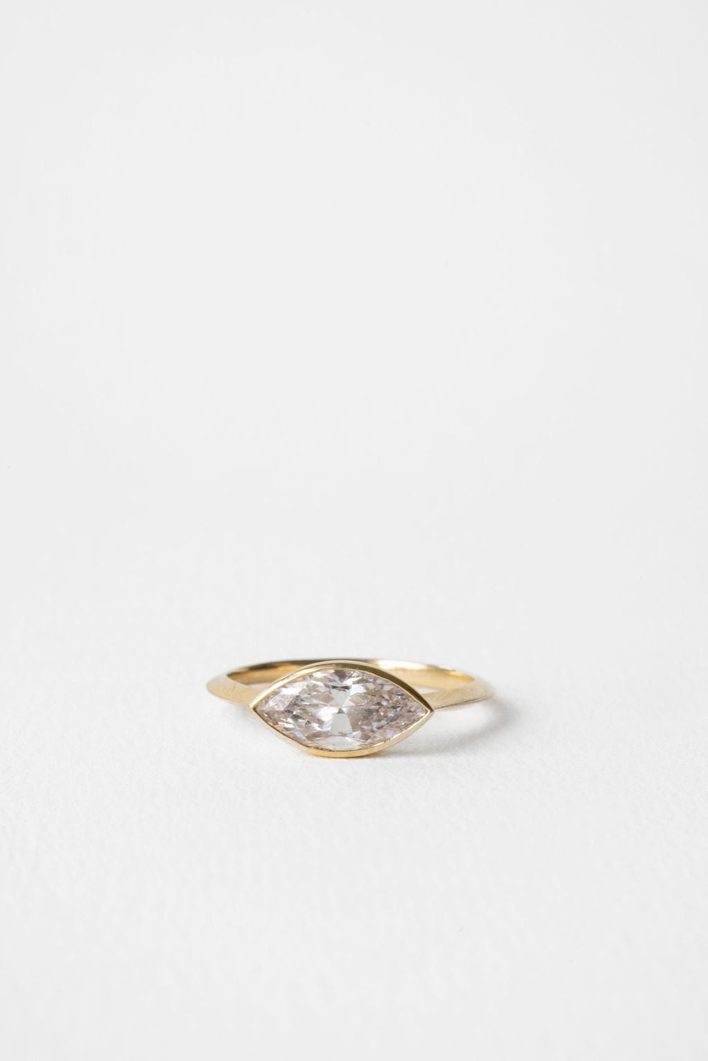 1.25 CT Marquise Bezel Lab Grown Diamond Engagement Ring