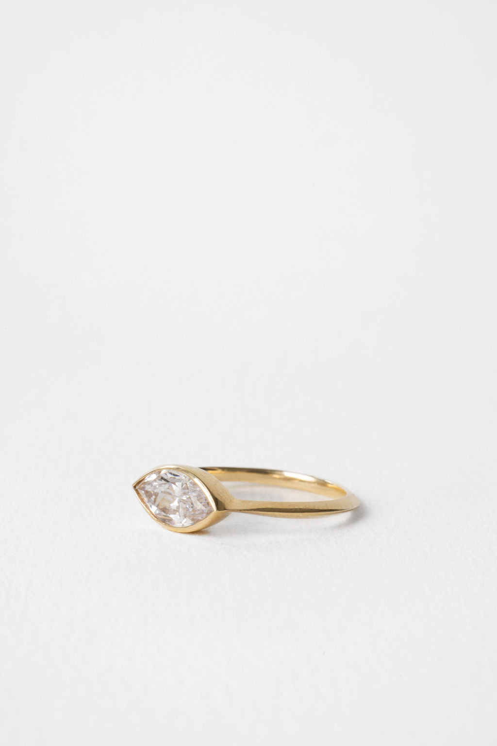 1.25 CT Marquise Bezel Lab Grown Diamond Engagement Ring