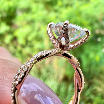 Round Twisted Pave Lab Grown Diamond Engagement Ring