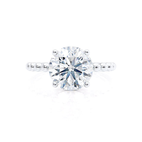 0.80 CT Round Shaped Moissanite Solitaire Engagement Ring 2