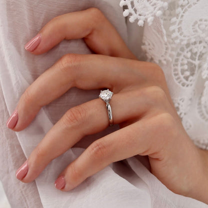 Round Solitaire Lab Grown Diamond Engagement Ring