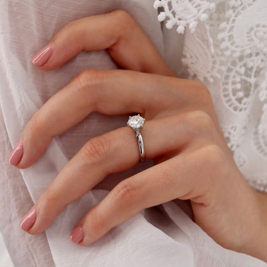 Round Solitaire Lab Grown Diamond Engagement Ring