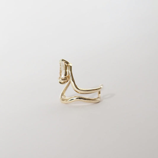 0.5 TCW Pear Moissanite Ear Cufflinks