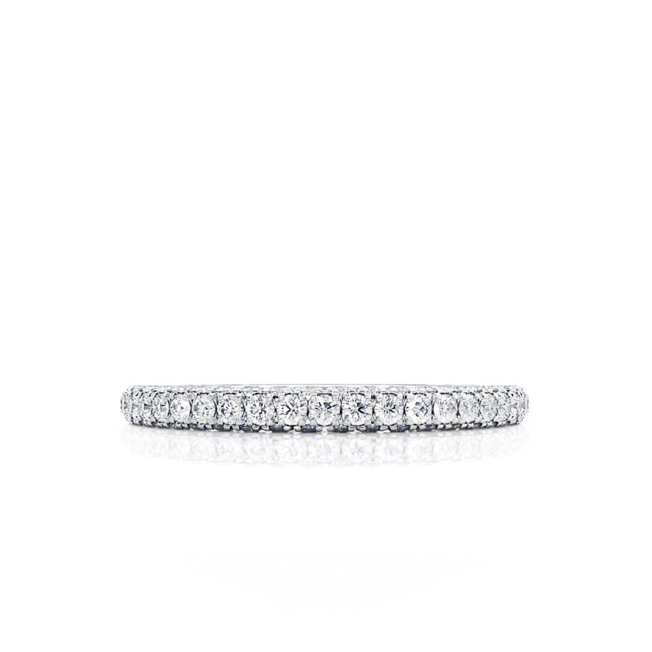 0.49 CT Round Shaped Moissanite Half Eternity Style Wedding Band 2